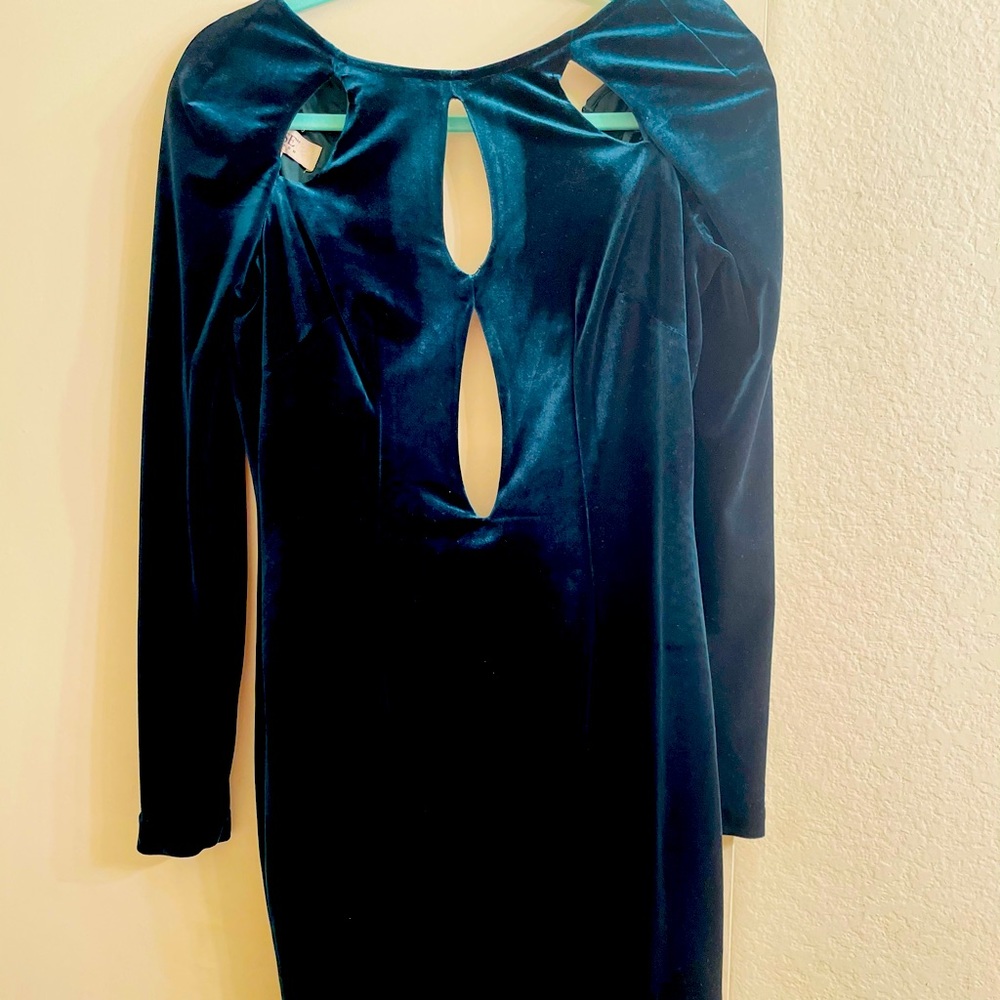 Emerald velvet royal house of cb dress